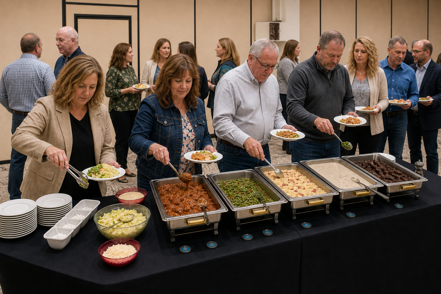 Buffet catering setup for banquet and community events